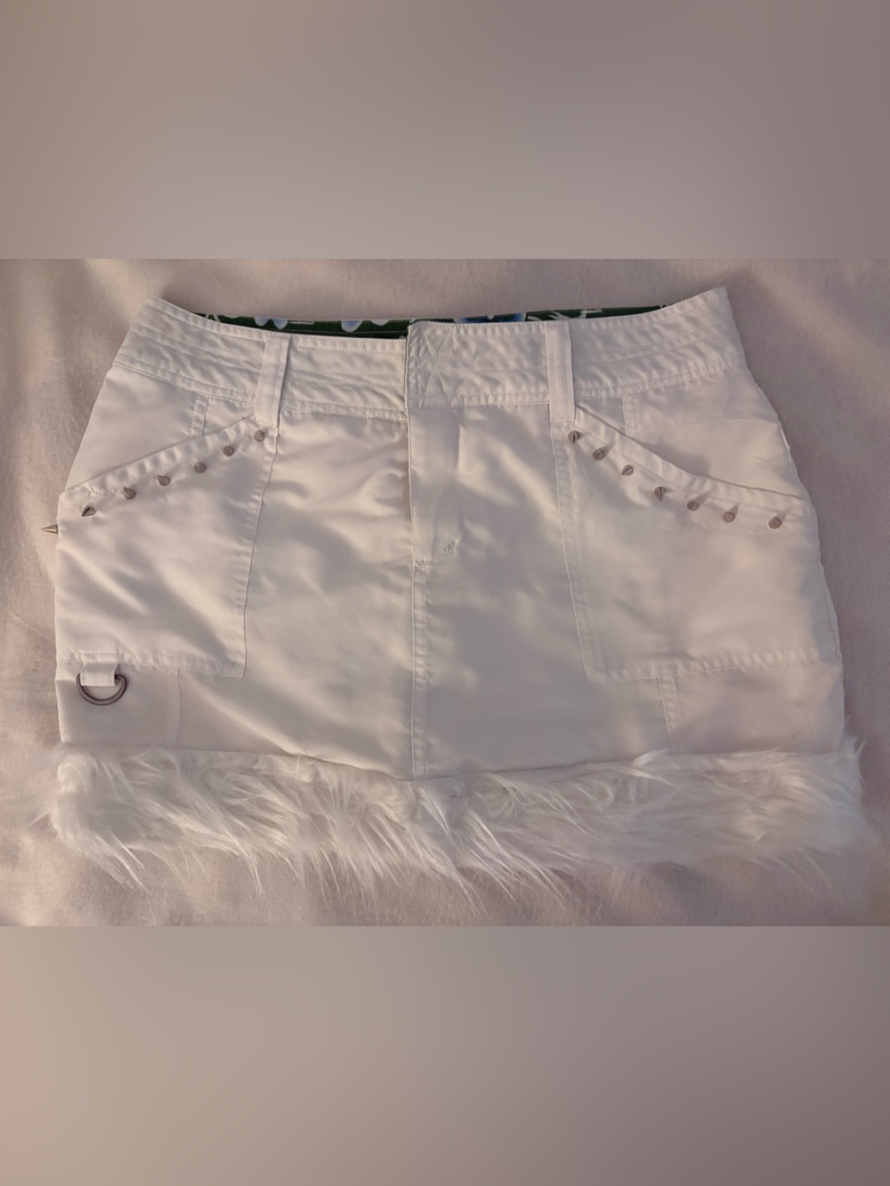 Unique DIYed Faux Fur Spiked Skort